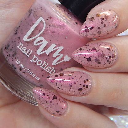 Love Boba Berry Much - Pink Crelly Nail Polish - Boba Collection - Dam Nail Polish
