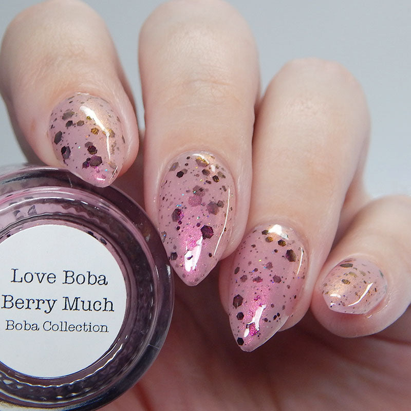 Love Boba Berry Much - Pink Crelly Nail Polish - Boba Collection - Dam Nail Polish