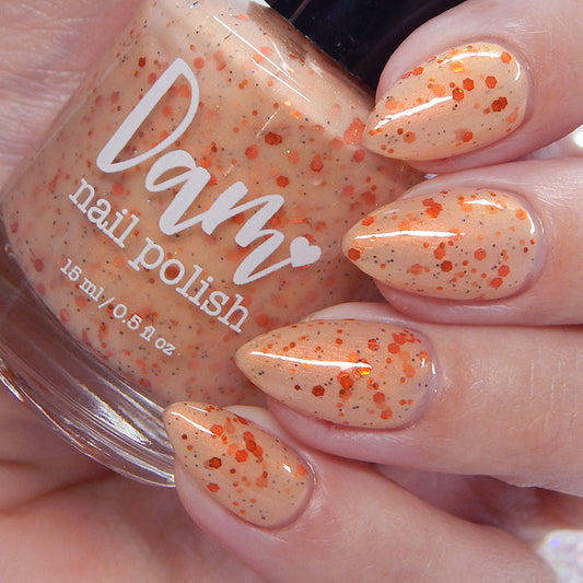 Mango Tango - Light Orange Crelly - Glitter Nail Polish - Shimmer Nail Polish - Sweet Sips Collection - Dam Nail Polish