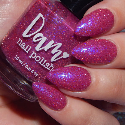 The Windy City - Pink Reflective Nail Polish - Glitter Nail Polish - PBE Exclusive - Dam Nail Polish
