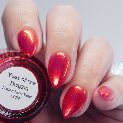 Year of the Dragon - Red Shimmer Nail Polish - Lunar New Year 2024