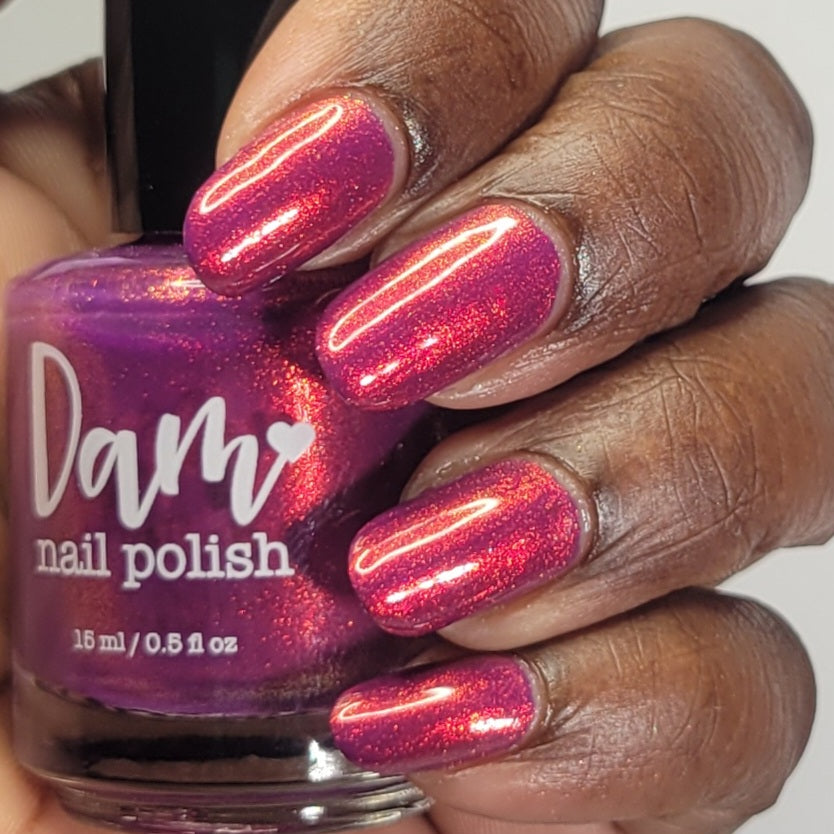 Dark Eyes Blossom - Purple Nail Polish - Shimmer Nail Polish - SHIMMAHS Facebook Custom - Dam Nail Polish