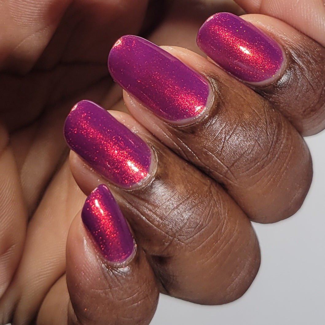 Dark Eyes Blossom - Purple Nail Polish - Shimmer Nail Polish - SHIMMAHS Facebook Custom - Dam Nail Polish