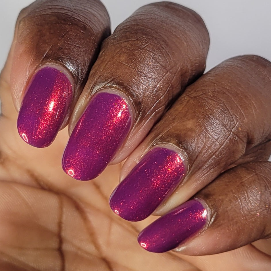 Dark Eyes Blossom - Purple Nail Polish - Shimmer Nail Polish - SHIMMAHS Facebook Custom - Dam Nail Polish