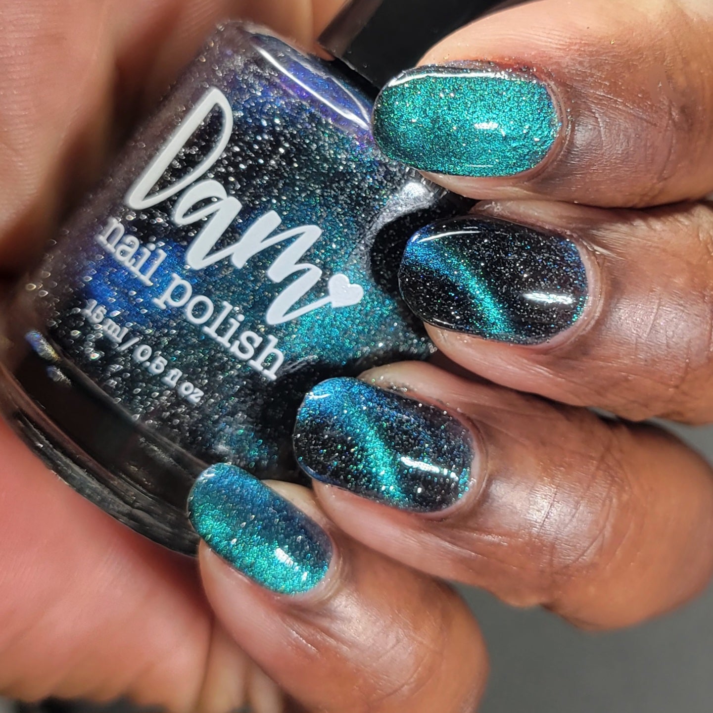 Dog - Black Magnetic Nail Polish - Green Teal Magnetic Nail Polish - Chinese Zodiac Collection - Dam Nail Polish