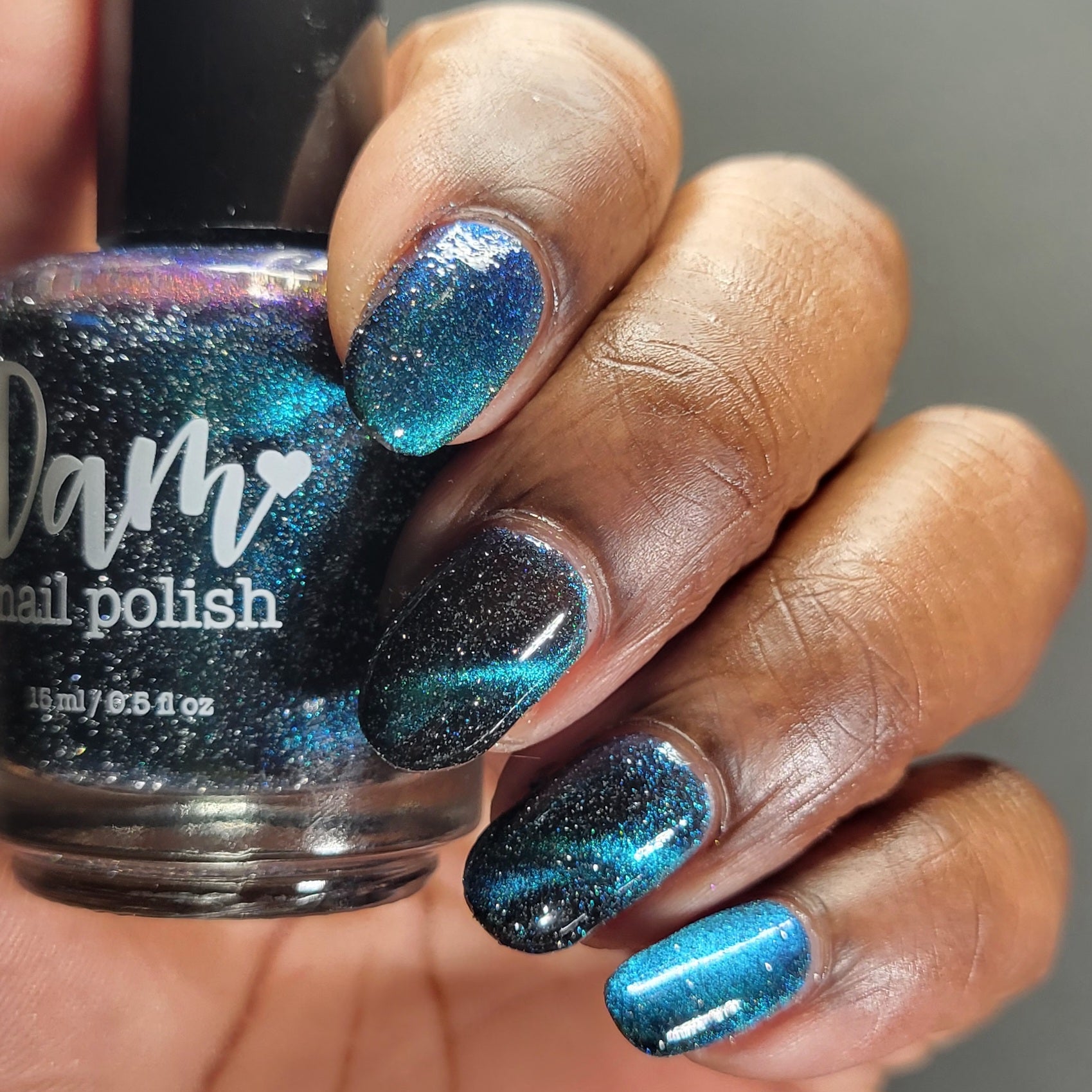 Dog - Black Magnetic Nail Polish - Green Teal Magnetic Nail Polish - Chinese Zodiac Collection - Dam Nail Polish