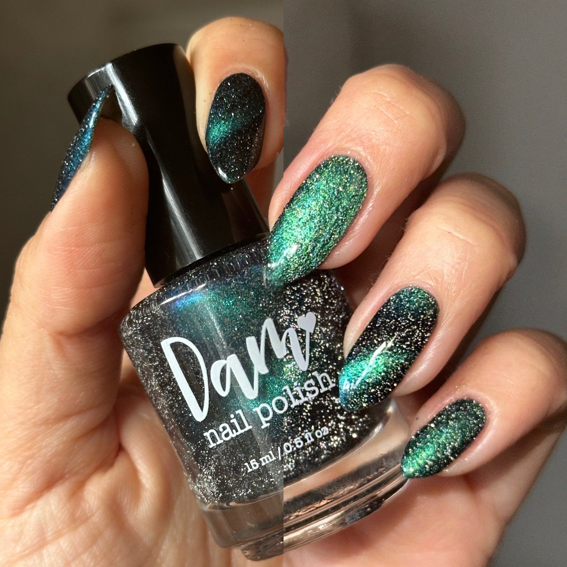 Dog - Black Magnetic Nail Polish - Green Teal Magnetic Nail Polish - Chinese Zodiac Collection - Dam Nail Polish