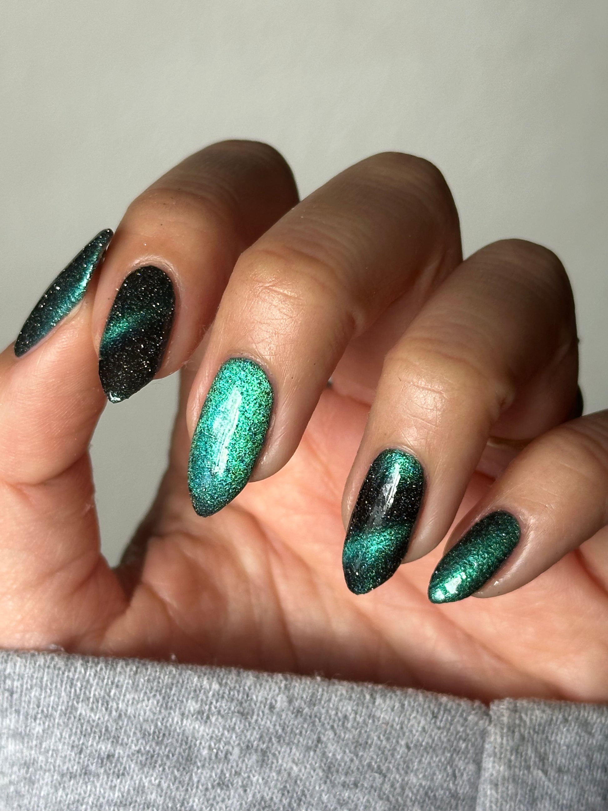 Dog - Black Magnetic Nail Polish - Green Teal Magnetic Nail Polish - Chinese Zodiac Collection - Dam Nail Polish