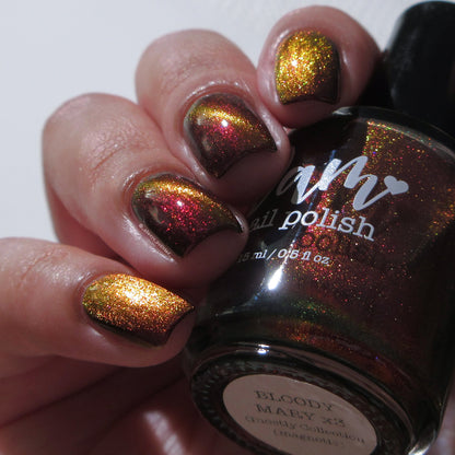 BLOODY MARY x3 - Black Nail Polish - Magnetic Nail Polish - Shimmer Nail Polish - Ghostly Collection - Halloween 2025 - Dam Nail Polish