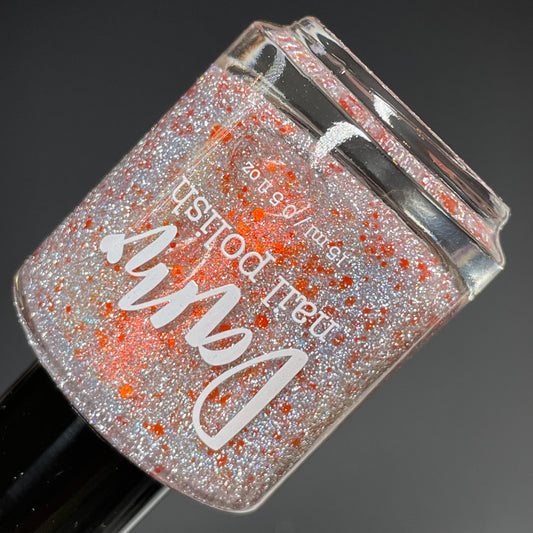 Soda Pop Lock and Drop It - Orange Silver Nail Polish - Reflective Glitter Nail Polish - Sugar Rush Collection - Dam Nail Polish