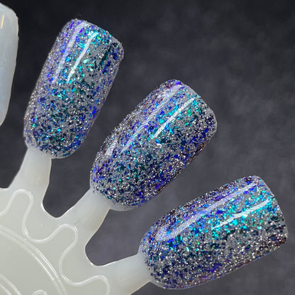 JOMO: Joy of Missing Out - Blue Nail Polish - Reflective Nail Polish - Flakies Nail Polish - Home Sweet Home Series - Dam Nail Polish