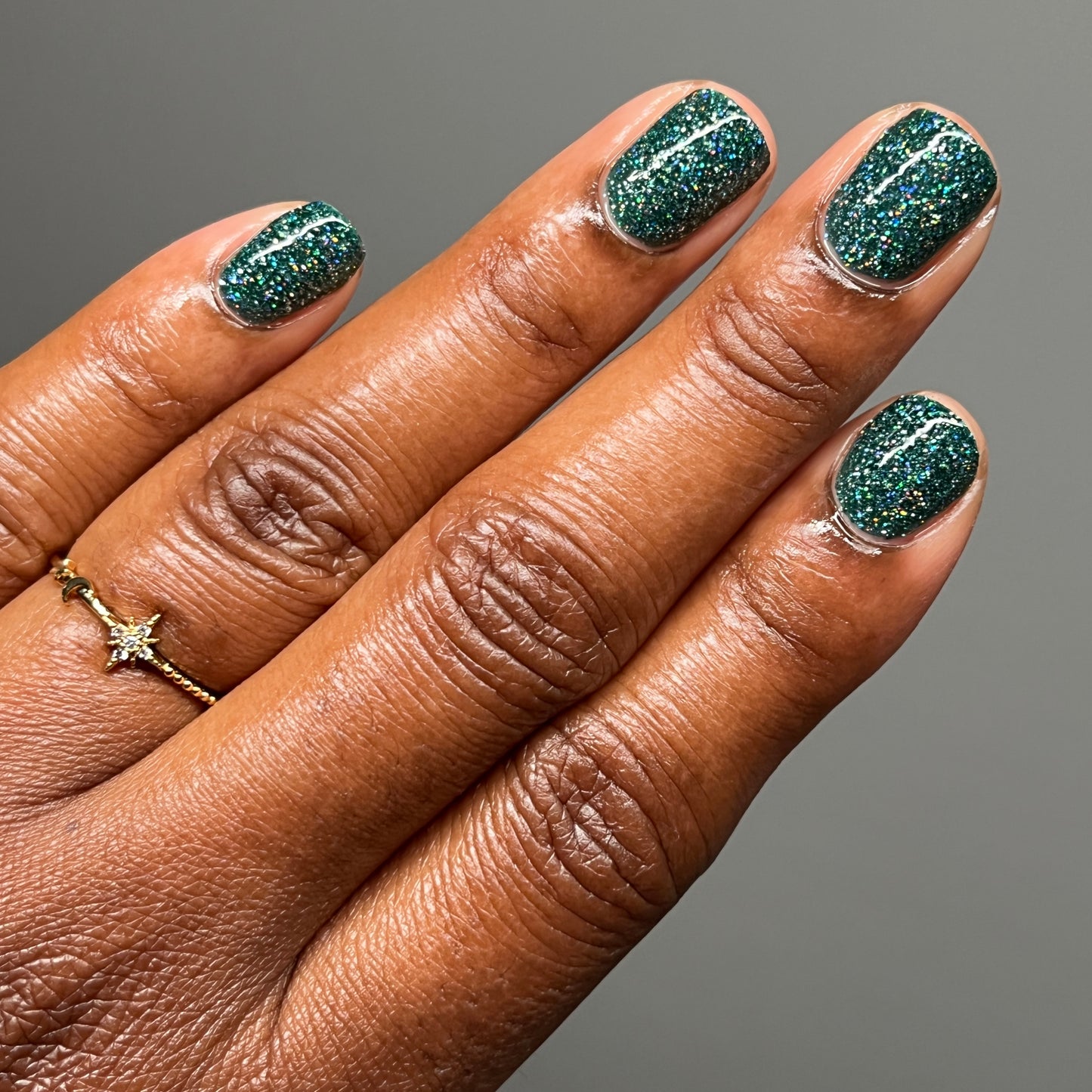 Eternal - Deep Green Reflective Glitter Nail Polish - Bitten Collection - Dam Nail Polish