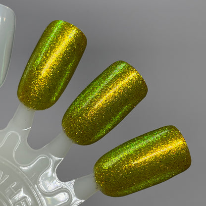 Just Mossing Around - Yellow Nail Polish - Shimmer Nail Polish - The Secret Fairy Garden - Dam Nail Polish