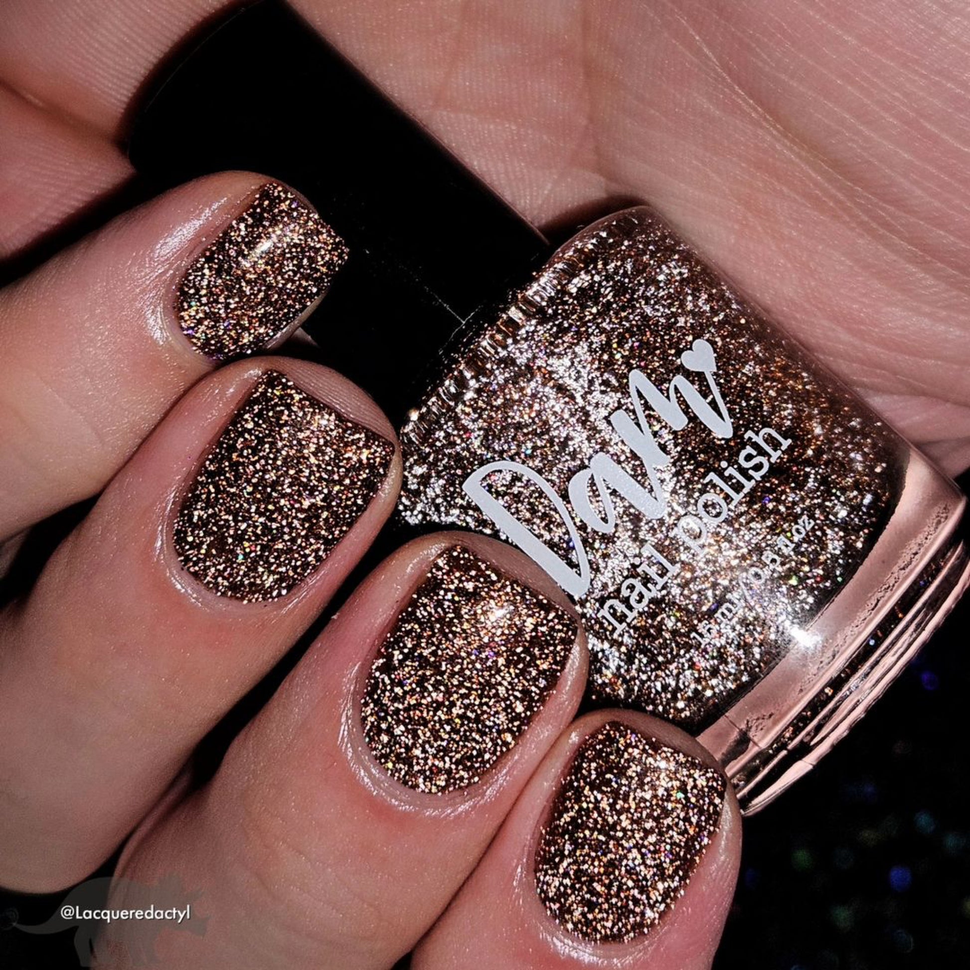 The Stakes Are Deadly - Burnt Orange Reflective Glitter Nail Polish - Bitten Collection - Dam Nail Polish