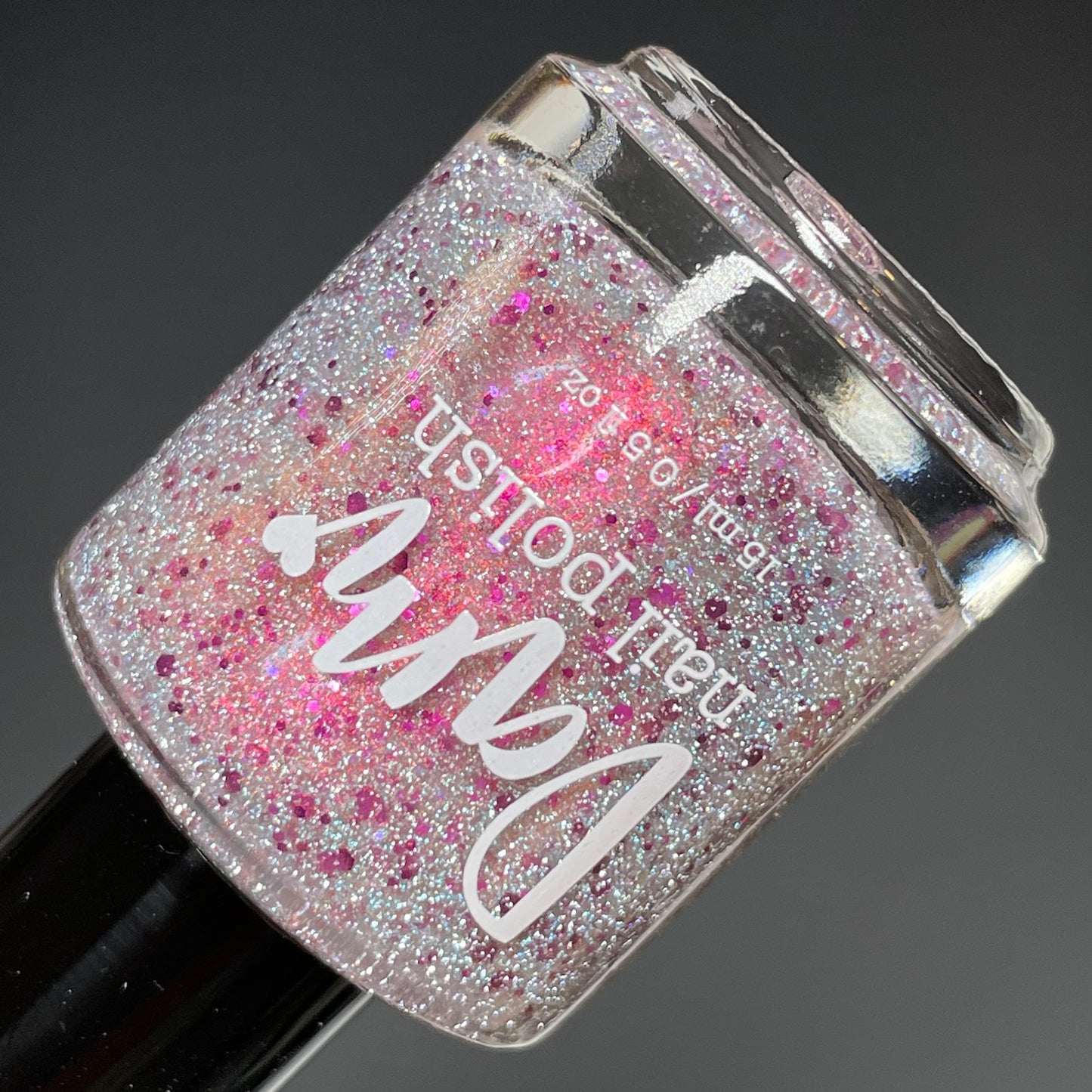 Jelly Bean Around the World - Pink Silver Nail Polish - Reflective Glitter Nail Polish - Sugar Rush Collection - Dam Nail Polish
