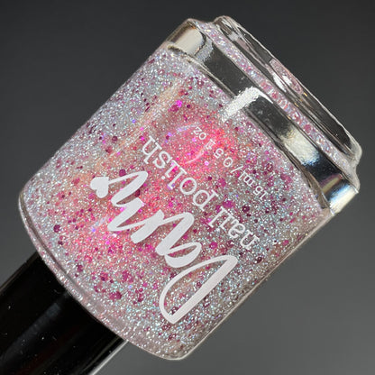 Jelly Bean Around the World - Pink Silver Nail Polish - Reflective Glitter Nail Polish - Sugar Rush Collection - Dam Nail Polish