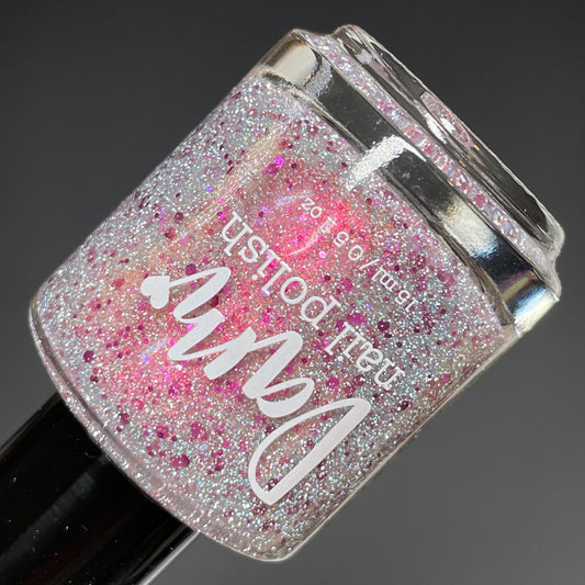 Jelly Bean Around the World - Pink Silver Nail Polish - Reflective Glitter Nail Polish - Sugar Rush Collection - Dam Nail Polish