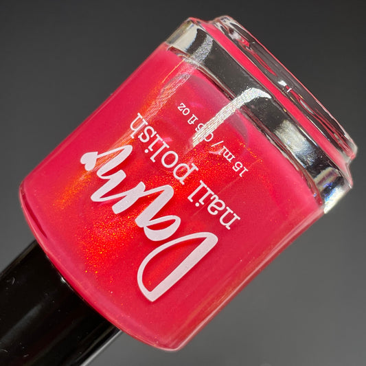 Toadstool for Two - Red Nail Polish - Shimmer Nail Polish - The Secret Fairy Garden - Dam Nail Polish