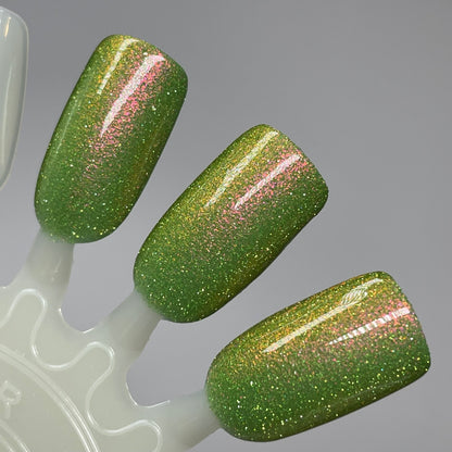 Clover Achiever - Green Nail Polish - Reflective Glitter Nail Polish - The Secret Fairy Garden - Dam Nail Polish