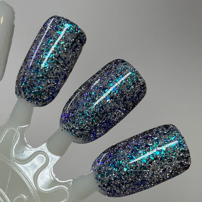JOMO: Joy of Missing Out - Blue Nail Polish - Reflective Nail Polish - Flakies Nail Polish - Home Sweet Home Series - Dam Nail Polish