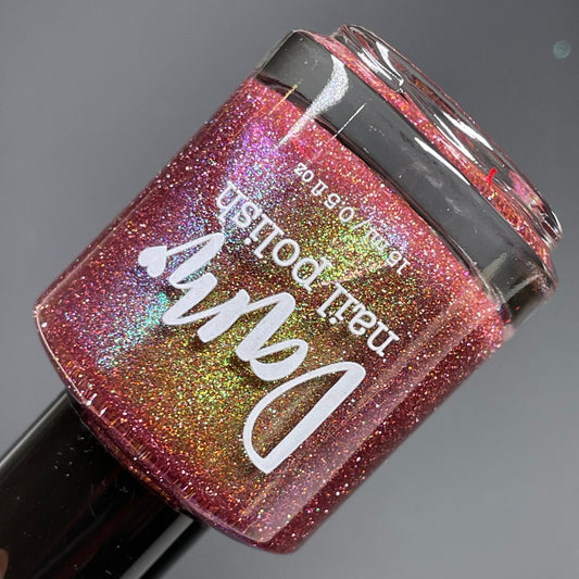 Moon Goddess Remix - Red Reflective Nail Polish - Remix Series - Dam Nail Polish