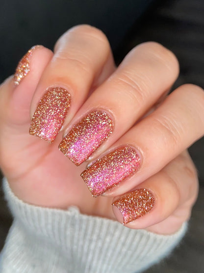 I Like Cheese but I'm Lactose - Pink Nail Polish - Reflective Nail Polish - Shimmer Nail Polish - I'm Not a Robot Series