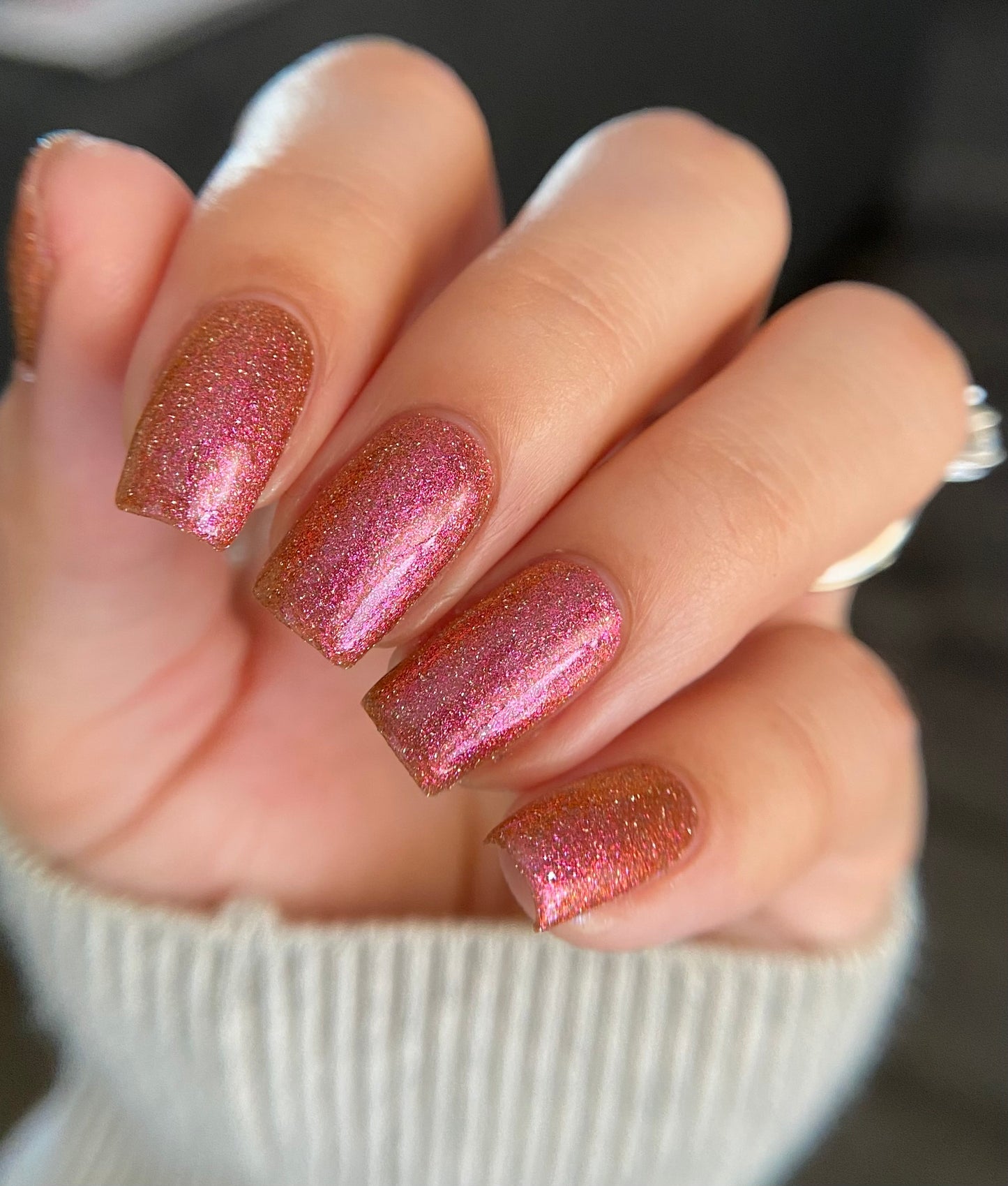 I Like Cheese but I'm Lactose - Pink Nail Polish - Reflective Nail Polish - Shimmer Nail Polish - I'm Not a Robot Series