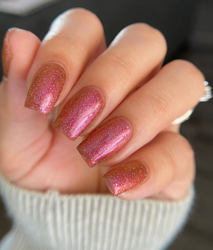 I Like Cheese but I'm Lactose - Pink Nail Polish - Reflective Nail Polish - Shimmer Nail Polish - I'm Not a Robot Series