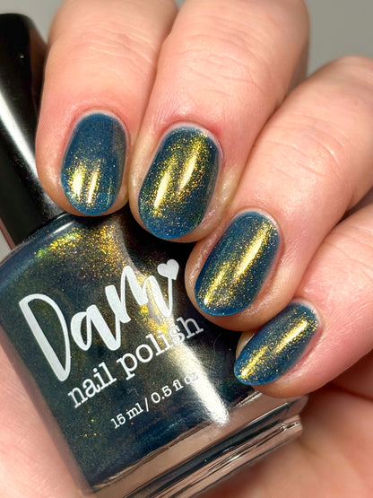 Moody Modern - Blue Nail Polish - Shimmer Nail Polish - Haute Homes Series - Dam Nail Polish
