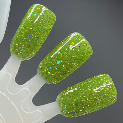 What the Fern - Green Nail Polish - Reflective Nail Polish - Jelly Nail Polish - Punshine and Petals Collection - Dam Nail Polish