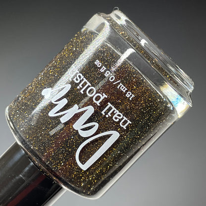 Drama Queen - Black Nail Polish - Reflective Nail Polish - Midwest Shiba Inu Rescue Charity Polish - Dam Nail Polish