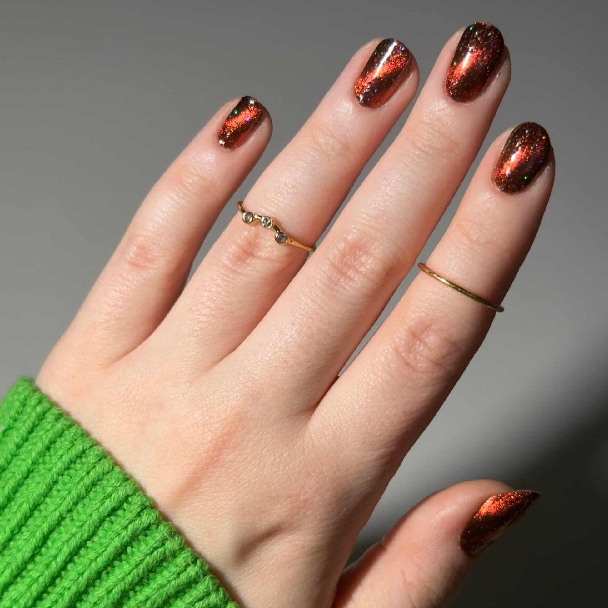 Rooster - Black Magnetic Nail Polish - Red Orange Magnetic Nail Polish - Chinese Zodiac Collection - Dam Nail Polish