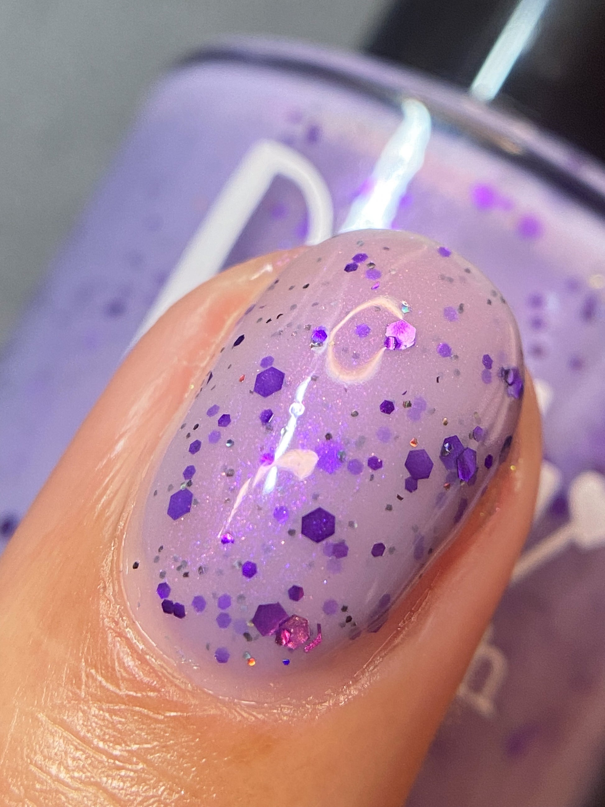 Taro Tea Wannabe - Light Purple Crelly - Glitter Nail Polish - Shimmer Nail Polish - Sweet Sips Collection - Dam Nail Polish