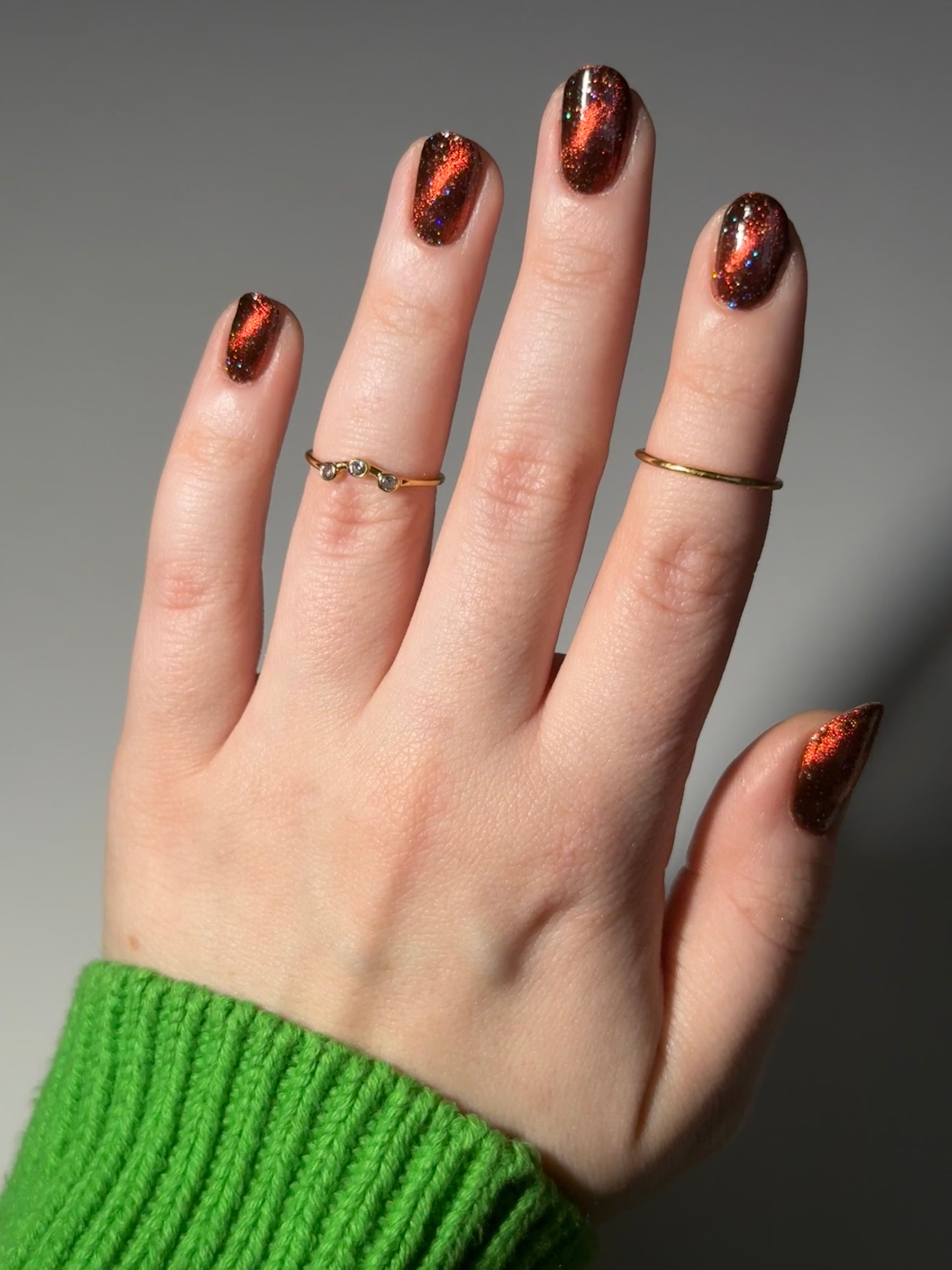Rooster - Black Magnetic Nail Polish - Red Orange Magnetic Nail Polish - Chinese Zodiac Collection - Dam Nail Polish
