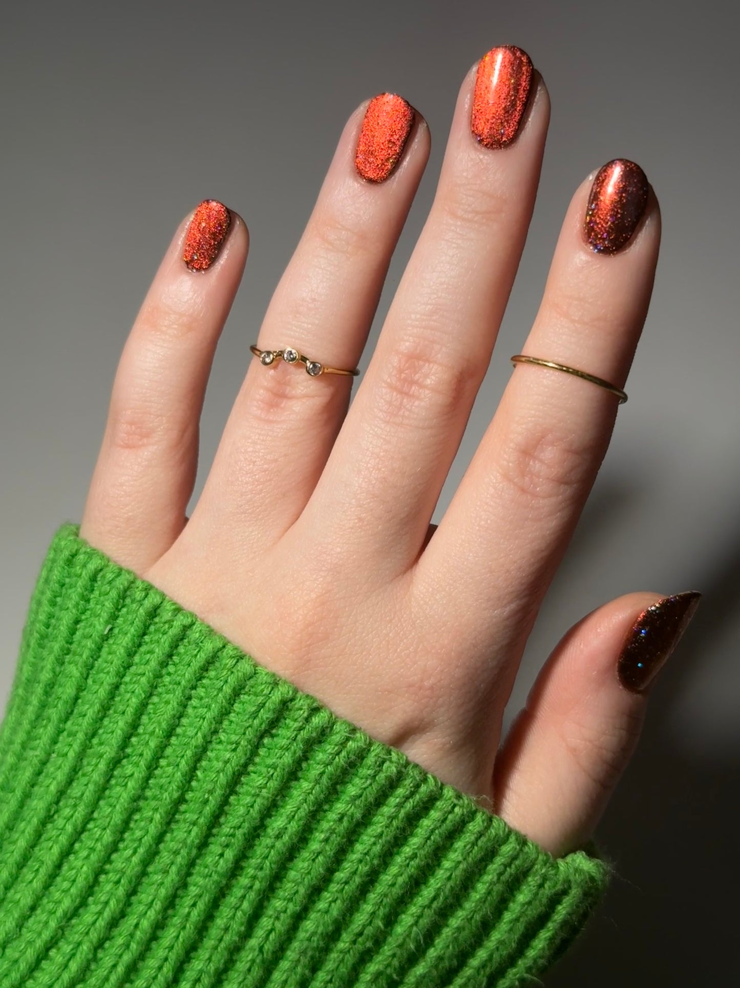 Rooster - Black Magnetic Nail Polish - Red Orange Magnetic Nail Polish - Chinese Zodiac Collection - Dam Nail Polish