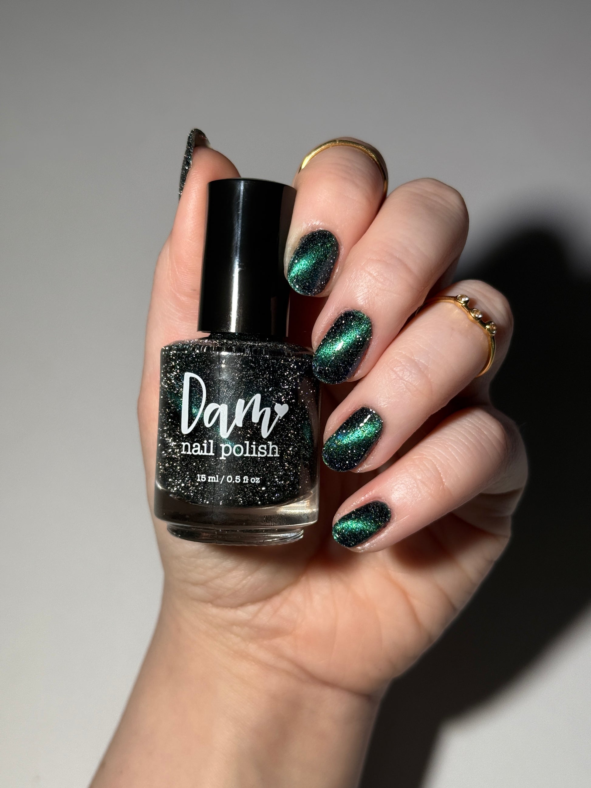 Dog - Black Magnetic Nail Polish - Green Teal Magnetic Nail Polish - Chinese Zodiac Collection - Dam Nail Polish