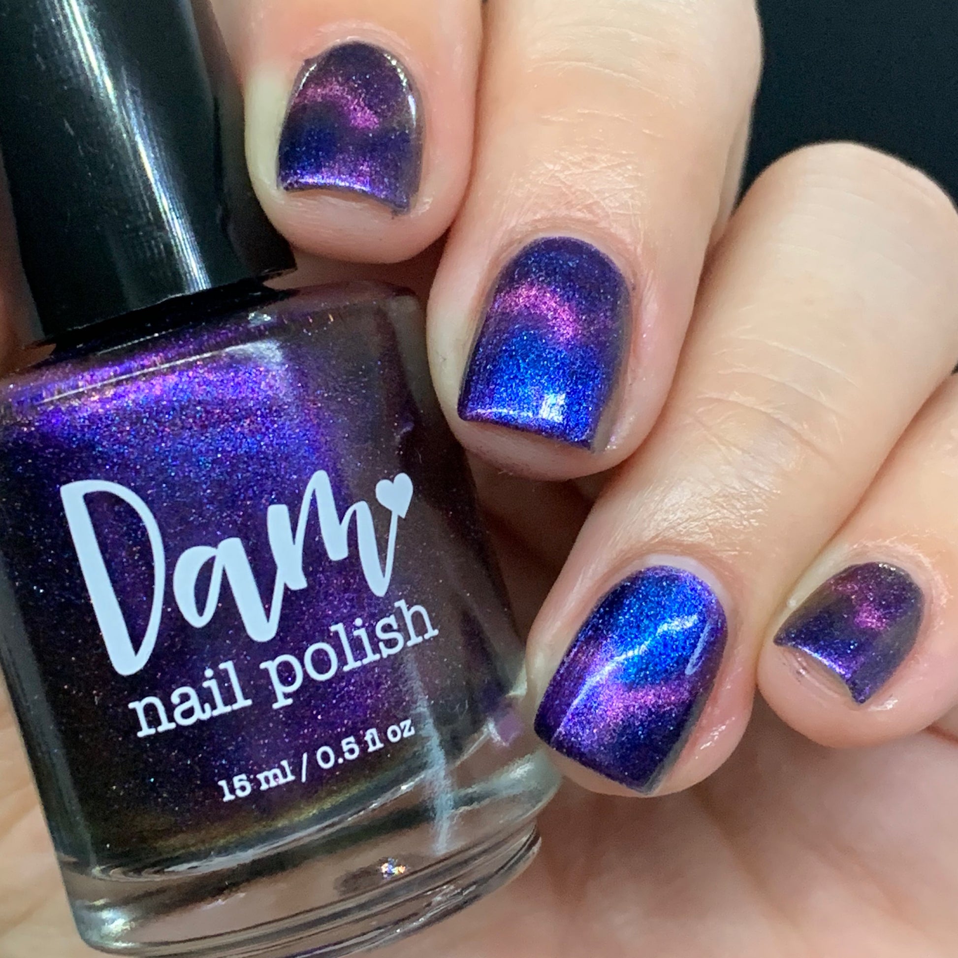 Quantum Quest - Shifting Multichrome Magnetic Nail Polish - Shifts Blue and Purple - Into the Multiverse Collection - Dam Nail Polish