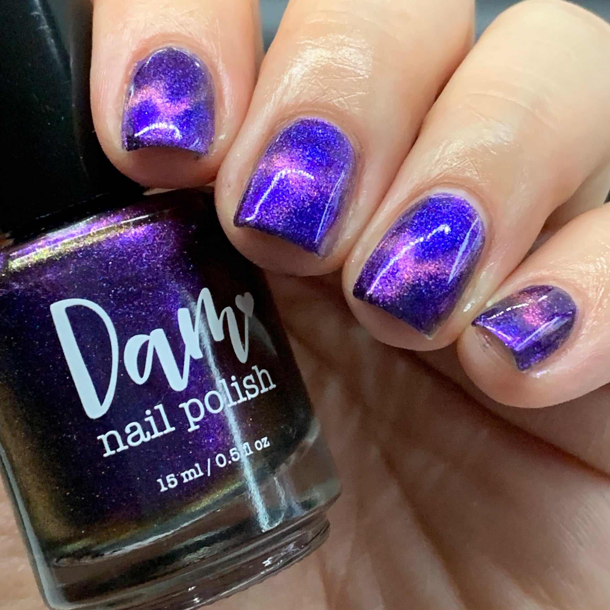 Quantum Quest - Shifting Multichrome Magnetic Nail Polish - Shifts Blue and Purple - Into the Multiverse Collection - Dam Nail Polish
