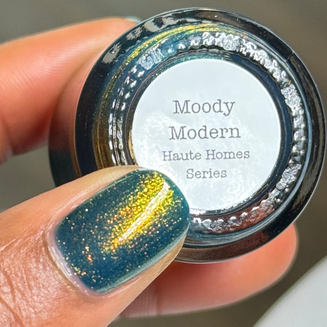 Moody Modern - Blue Nail Polish - Shimmer Nail Polish - Haute Homes Series - Dam Nail Polish