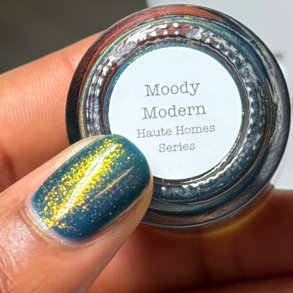 Moody Modern - Blue Nail Polish - Shimmer Nail Polish - Haute Homes Series - Dam Nail Polish