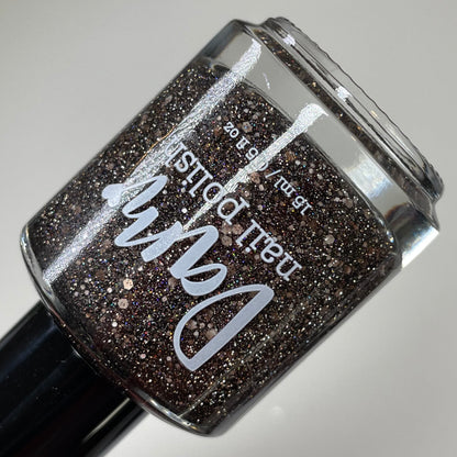 Bear-ly Napped - Brown Nail Polish - Reflective Nail Polish - Glitter Nail Polish - Oops Batch - Dam Nail Polish