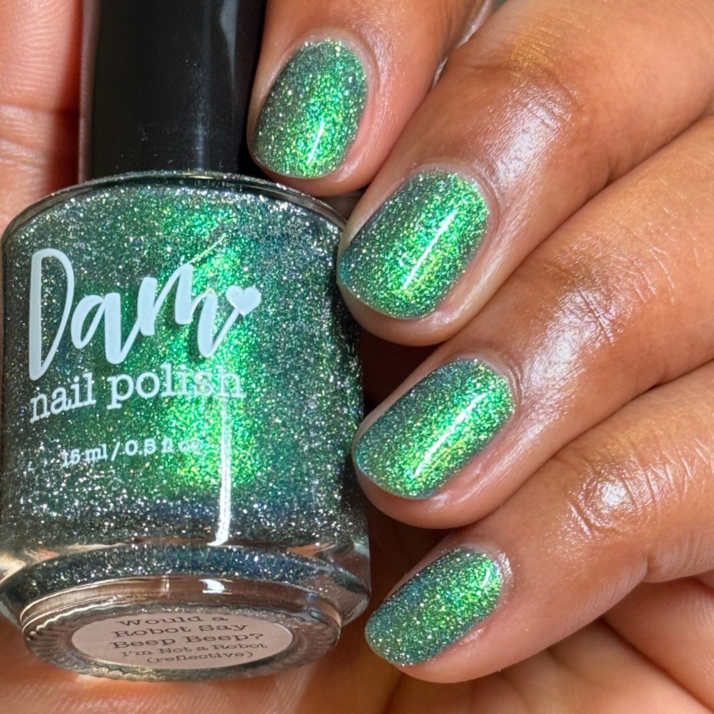 Would a Robot Say Beep Beep? - Green Nail Polish - Reflective Nail Polish - Shimmer Nail Polish - I'm Not a Robot Series
