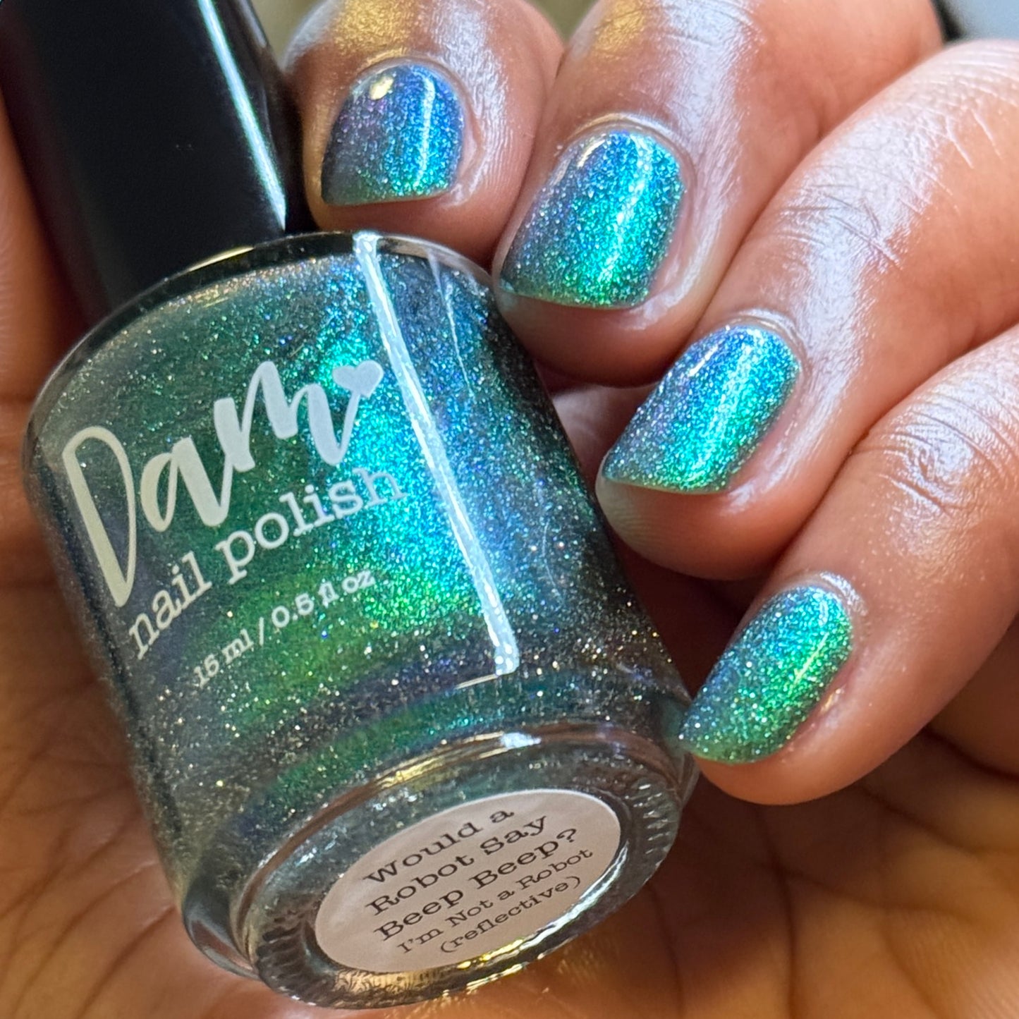 Would a Robot Say Beep Beep? - Green Nail Polish - Reflective Nail Polish - Shimmer Nail Polish - I'm Not a Robot Series