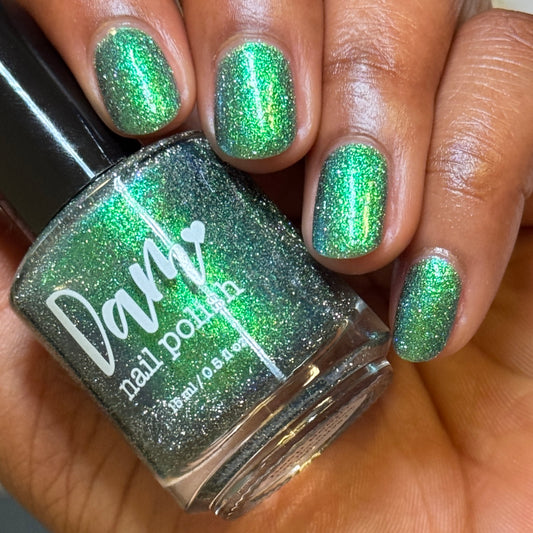Would a Robot Say Beep Beep? - Green Nail Polish - Reflective Nail Polish - Shimmer Nail Polish - I'm Not a Robot Series - Dam Nail Polish