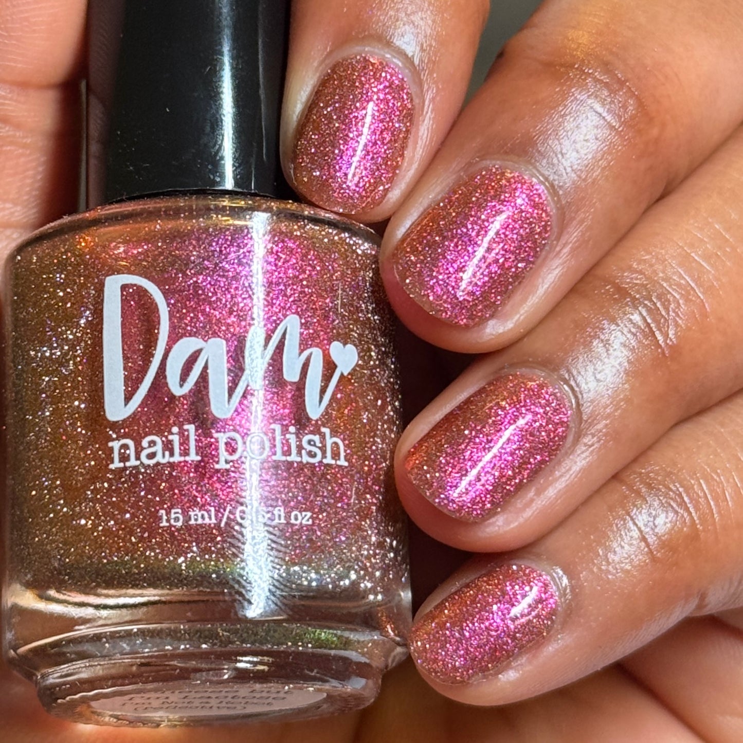 I Like Cheese but I'm Lactose - Pink Nail Polish - Reflective Nail Polish - Shimmer Nail Polish - I'm Not a Robot Series