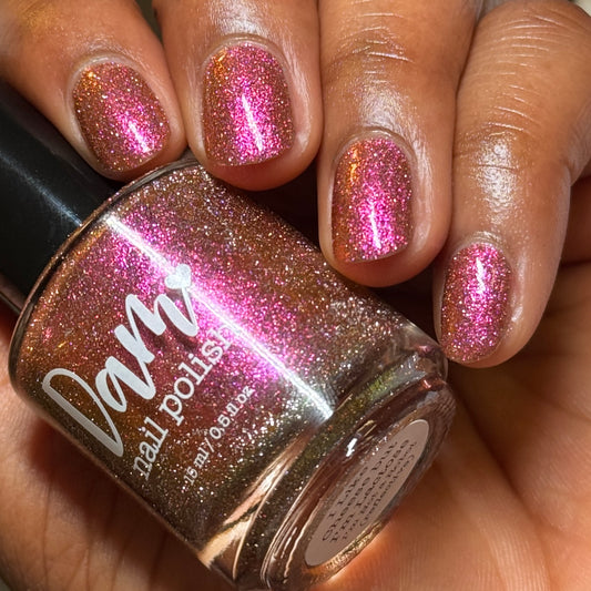I Like Cheese but I'm Lactose - Pink Nail Polish - Reflective Nail Polish - Shimmer Nail Polish - I'm Not a Robot Series - Dam Nail Polish