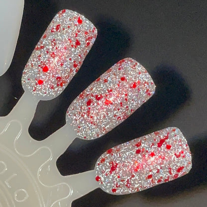 COMING SOON 2/27 NOON ET! PRE ORDER: Crushed Peppermint Dreams - Silver Nail Polish - Reflective Nail Polish - Glitter Nail Polish - 12 Dam Days of Polish 2025 - Turnaround time ~5 weeks - Dam Nail Polish