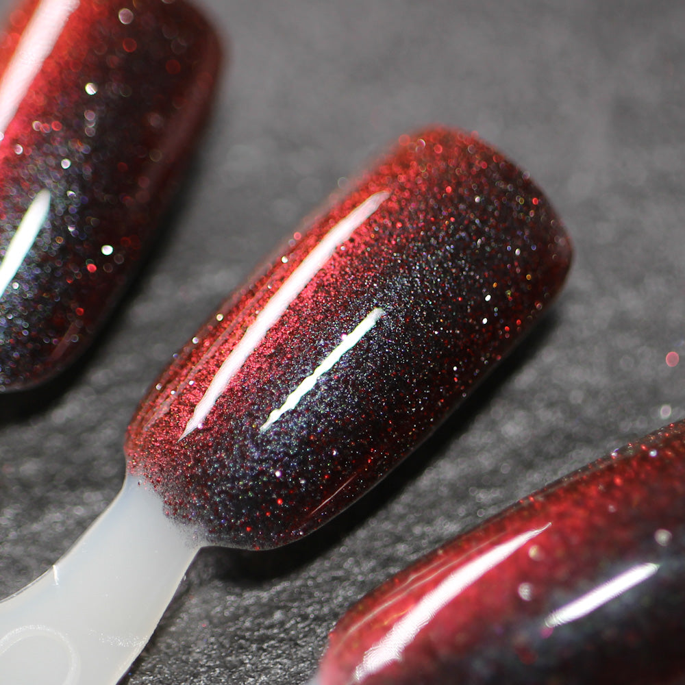 COMING SOON! 5/2 PRE ORDER: Hellfire - Red/Black Reflective Multichrome Nail Polish - Halloween Quad 2024 - Ships in ~5 weeks - Dam Nail Polish