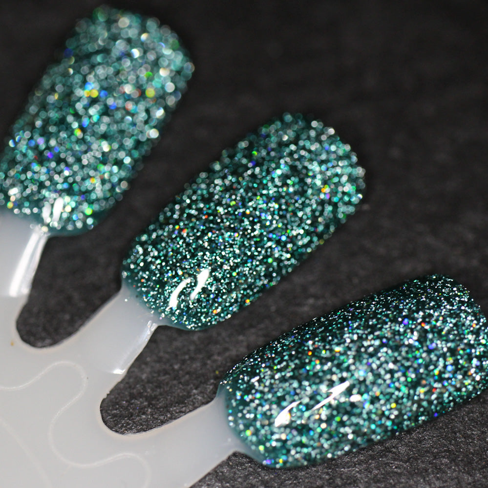Eternal - Deep Green Reflective Glitter Nail Polish - Bitten Collection - Dam Nail Polish