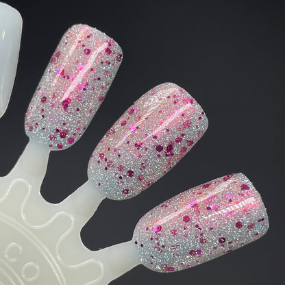 Jelly Bean Around the World - Pink Silver Nail Polish - Reflective Glitter Nail Polish - Sugar Rush Collection - Dam Nail Polish